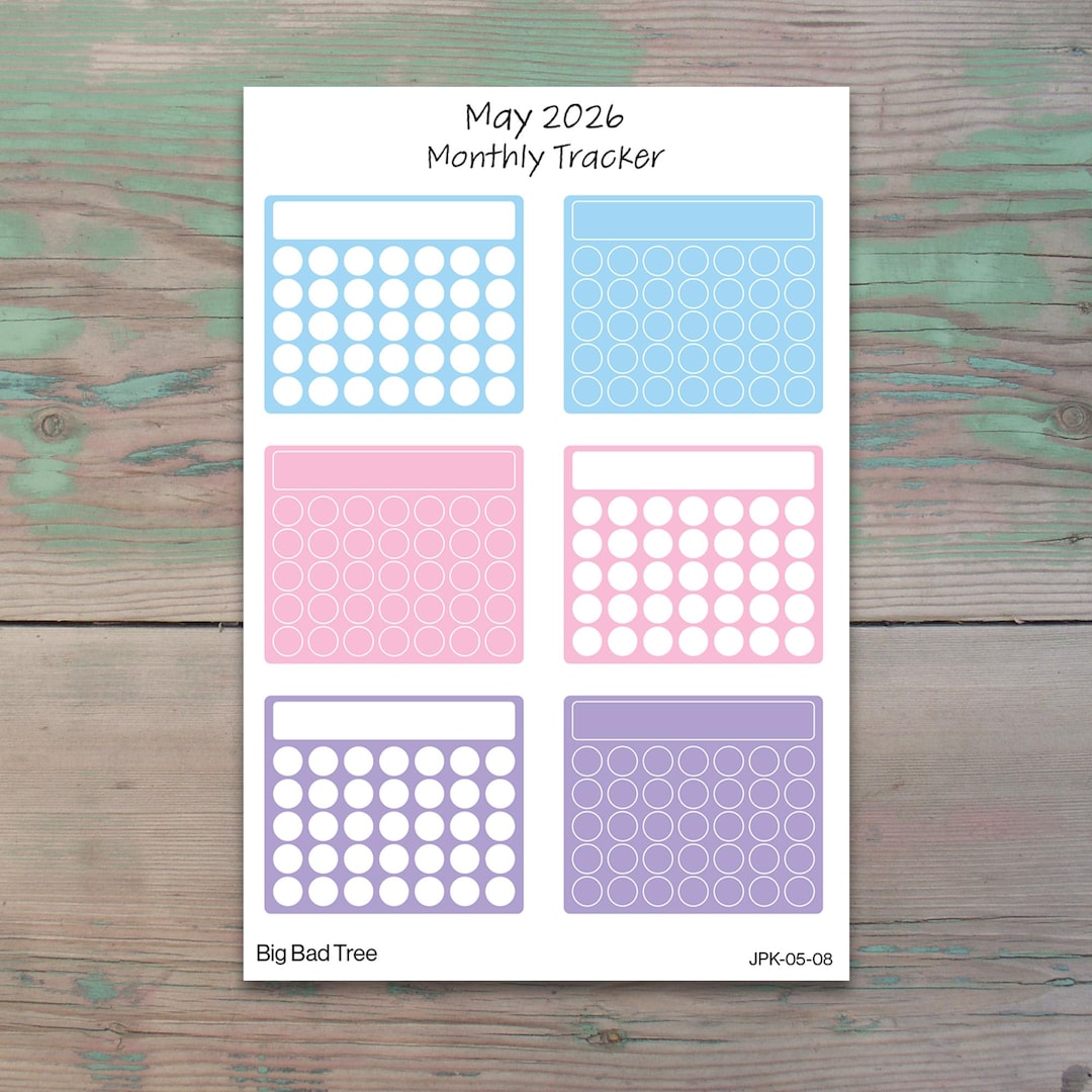 Monthly Habit Tracker Planner Stickers for Journaling and Planners ...