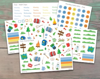 July Bundle Planner Stickers for Bullet Journals and Planners