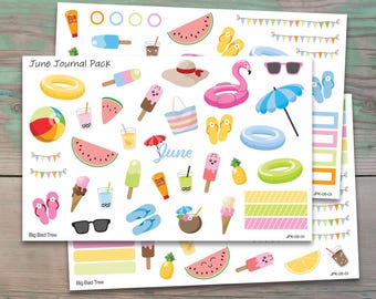 June Planner Stickers for Bullet Journals and Planners