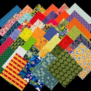 42 5x5 Fun Cotton Squares, Fabric for Quilting and Crafting