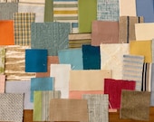 Upholstery Fabric Bundle – Coastal Colors for Junk Journals, Slow Stitch, Textile Art