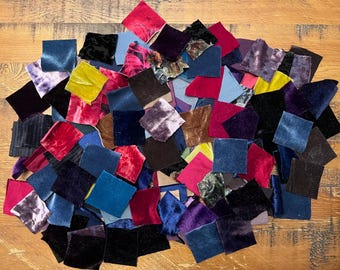 5x5 Crushed Velvet Squares, Recycled, for Crazy Quilts, Jewelry Making ...