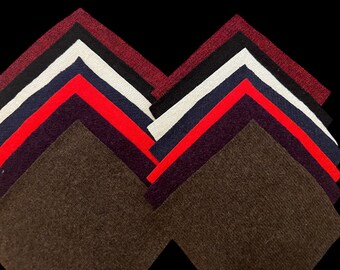 14 6” Felted Wool Squares, Reclaimed Wool for Appliqué, Beading, and Other Textile Art