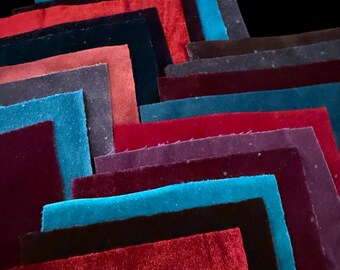 5x5 Crushed Velvet Squares, Recycled, for Crazy Quilts, Jewelry Making ...