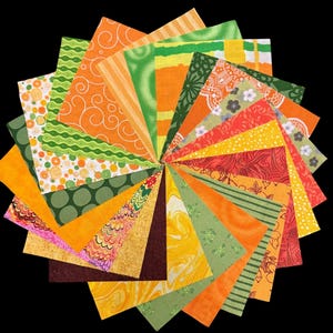 Groovy 70’s Cotton Fabric Squares, 42 Piece 5” Charm Pack, Retro Quilt Fabric Bundle for Quilting, Patchwork & Crafts