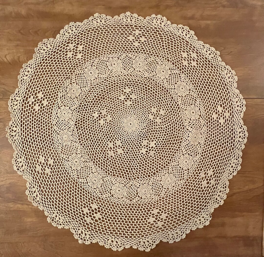 Beautiful Round Crocheted Table Topper Etsy