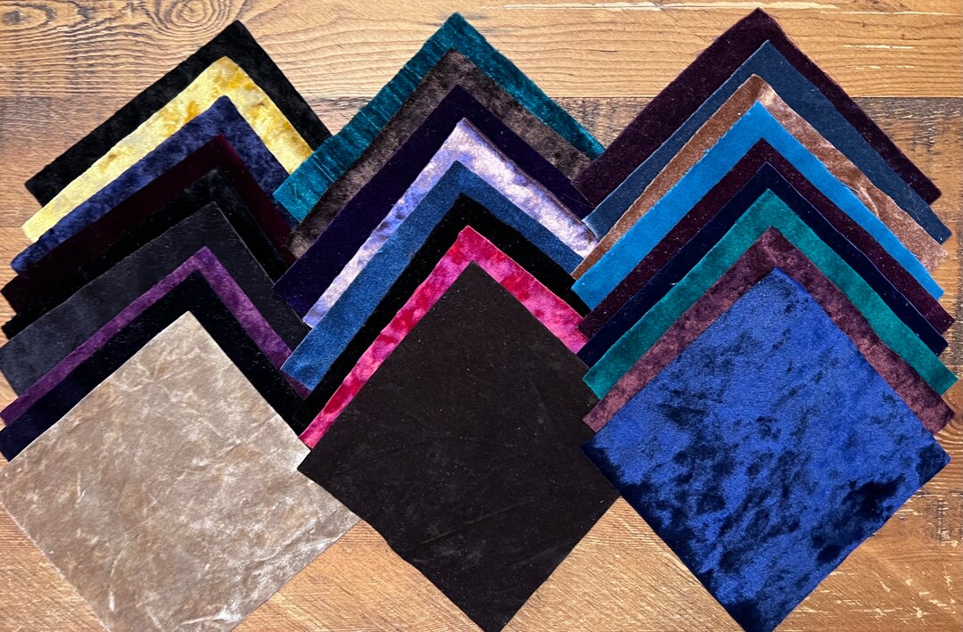 5x5 25 Velvet Squares, Bright Colors, Reclaimed, for Crazy Quilts ...