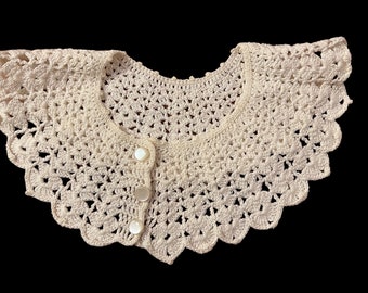 Handmade Crochet Lace Collar, Vintage Crochet