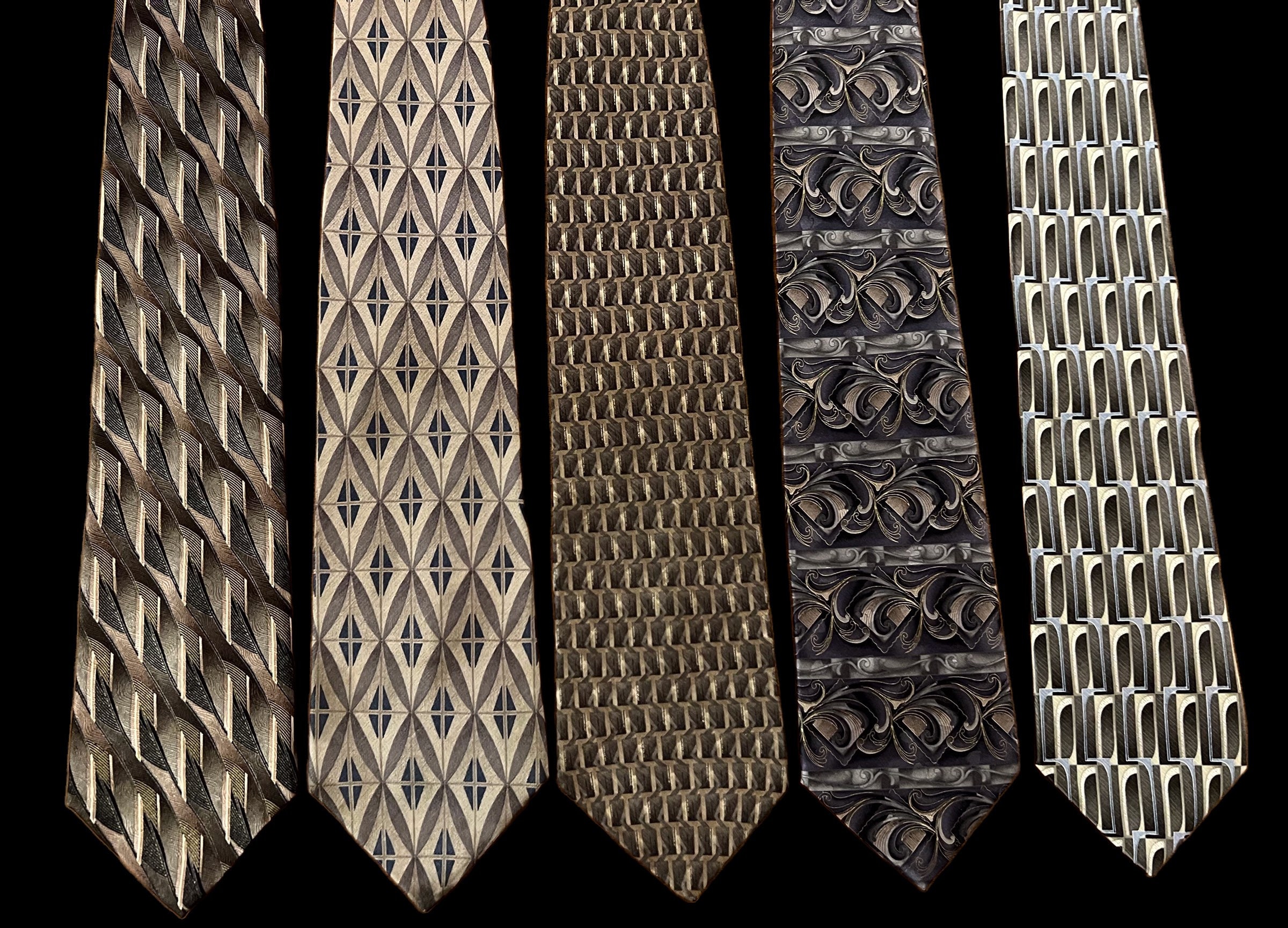 Mens Vintage Art Deco Look Ties Etsy