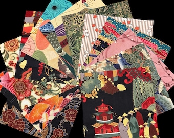 48 5” Kyoto Afternoon Charm Pack, 11 Unique Prints, Cotton Fabrics for Quilting, Junk Journals, Slow Stitch & Crafts