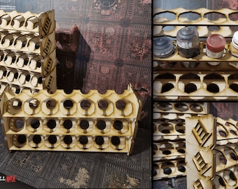Modular Stackable Paint rack - 3x Row Modular Rack   - Citadel and Vallejo!