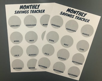 Monthly Savings Tracker save , savings tracker budget system, Dave Ramsey inspired.