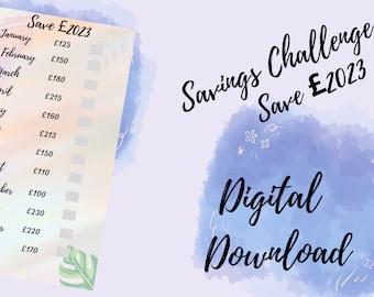 Save 2023 Savings Challenge/Save 2023 Challenge/Save 2023 Challenge Tracker/Save 2023 in the Year 2023/A6 Wallets/ Saving Goal