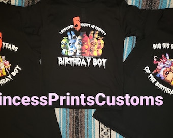 Five Nights at Freddy's Custom Personalized Birthday T-Shirt, Birthday Shirt, Special Occasion, Party, Family Matching Shirts