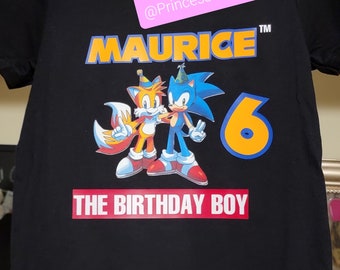 Sonic the Hedgehog Custom Personalized Birthday T-Shirt, Birthday Shirt, Special Occasion, Party, Family Matching Shirts,