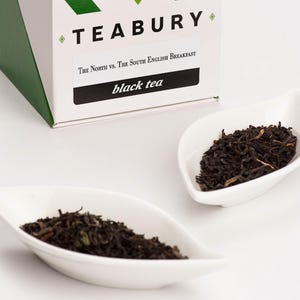 2xteas in one gift box -  North English Breakfast tea and South English Breakfast tea Teabury loose leaf tea hand blended in UK