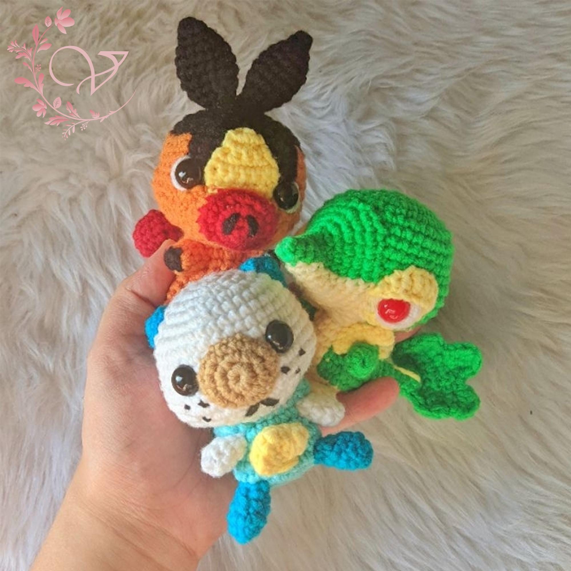 Fanmade PKM Amigurumi - Oshawott, Snivy and Tepig Crochet Fanmade PKM Amigurumi - Oshawott, Snivy and Tepig Crochet