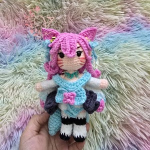 Fanmade LOL Amigurumi - LOL Ahri Crochet Doll Amigurumi, LOL Ahri Plush, Ahri Plushies, Ahri Crochet
