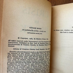 May include: The copyright page of a book with off-white paper and black text. It states VINTAGE BOOKS are published by ALFRED A. KNOPF, INC. and RANDOM HOUSE, INC. Copyright 1964 by Random House, Inc. includes Library of Congress Catalog Card Number 64-14840.