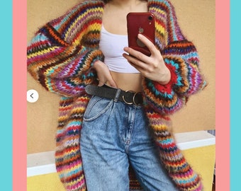 long multicolor cardigan