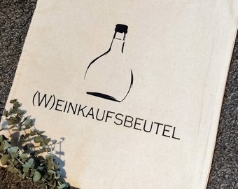 Einkaufstasche - (W)einkaufsbeutel - Bocksbeutel - Jutebeutel - Geschenk für Weinliebhaber