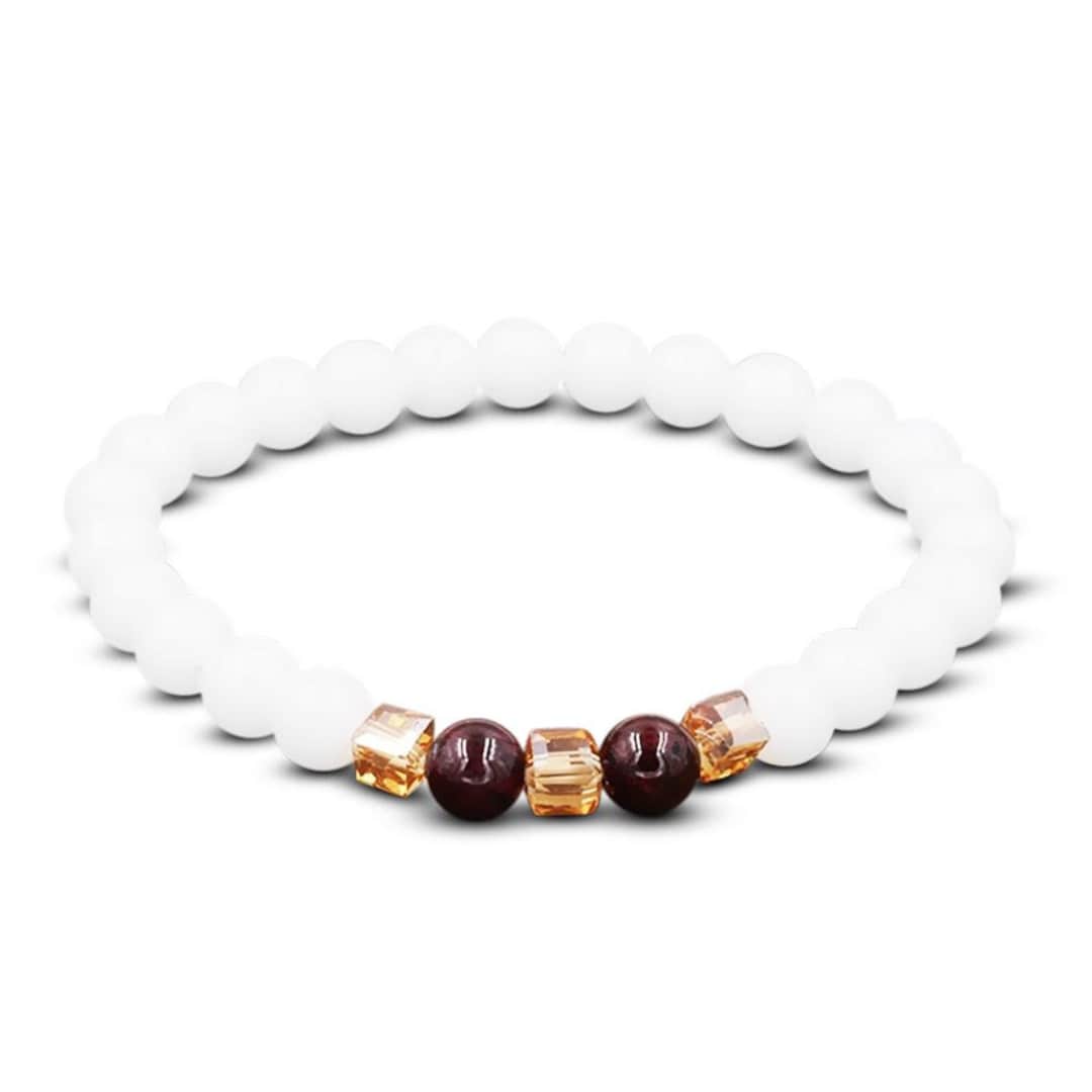 Natural white hotsell chalcedony positivity bracelet