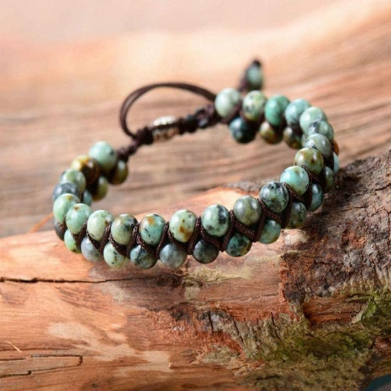 Handmade Natural African Turquoise Bracelet Labradorite With Beads Yoga  Jewelry For Healing And Style From Melvinate, $10.92 | DHgate.Com