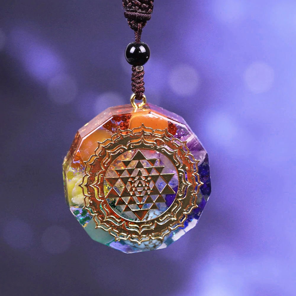 Sacred sri yantra orgonite on sale chakra necklace