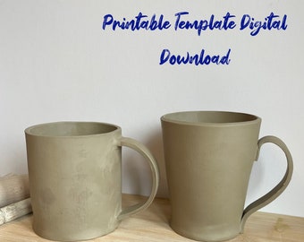 Pottery Mug Template Printable Digital Download | Ceramic Mug Template | Clay Mug Template | Slab Built Mug Template