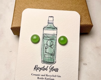Recycled Gin Bottle Earrings