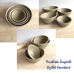 Nest of Bowls Template | Slab Bowl Template | Clay Template | Pottery Template Nest of Bowls