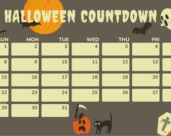 Halloween Advent Calendar Printable Halloween Countdown - Etsy