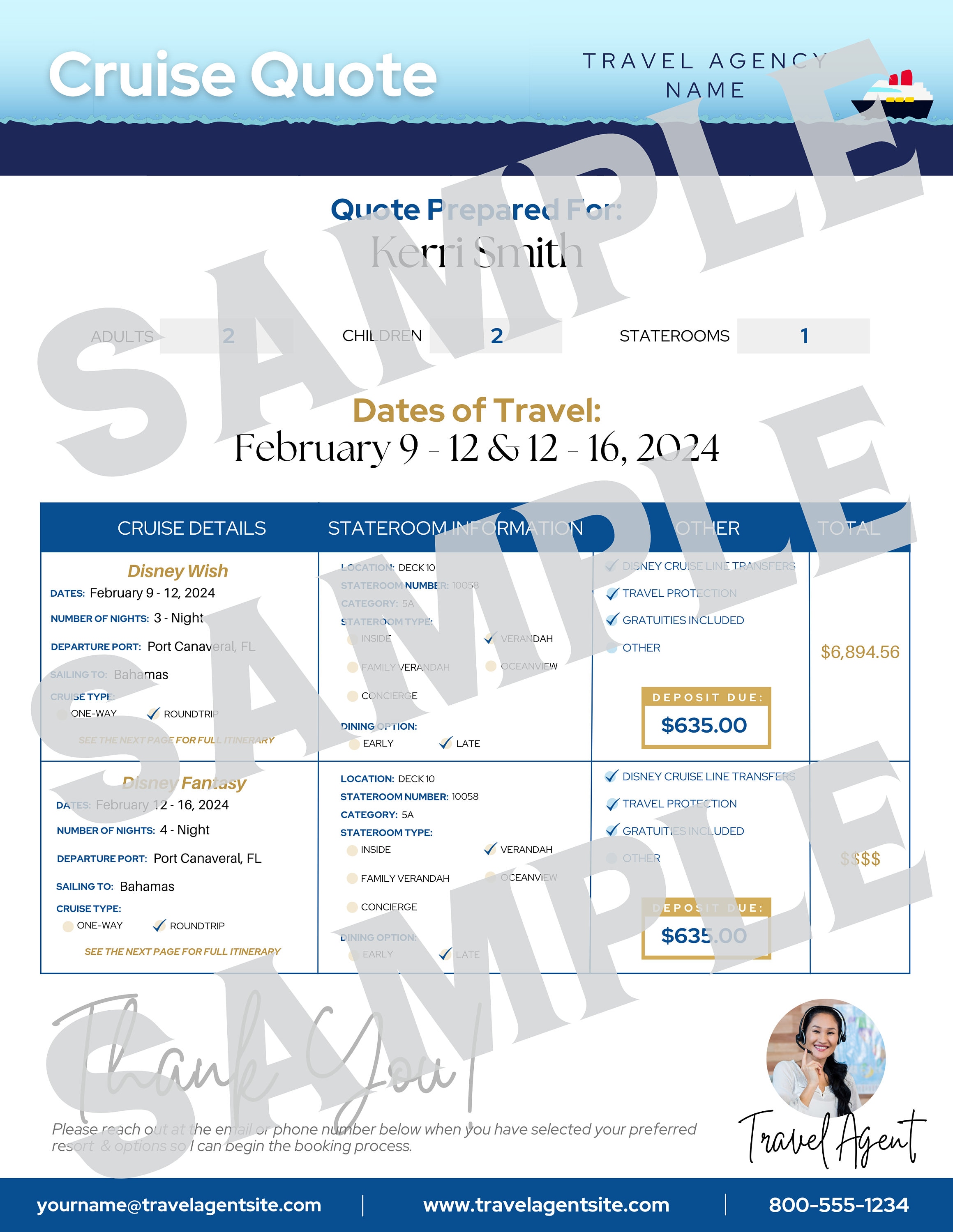 DCL Travel Agent Quote Form Canva Template Etsy