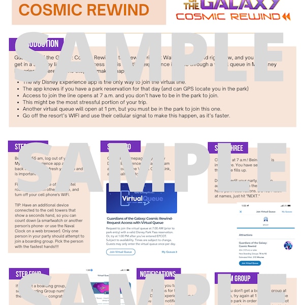 WDW Virtual Queue Steps PDF: Digital Download