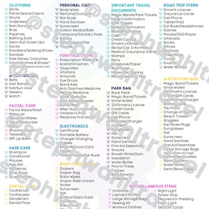 WDW Packing List- Canva Template