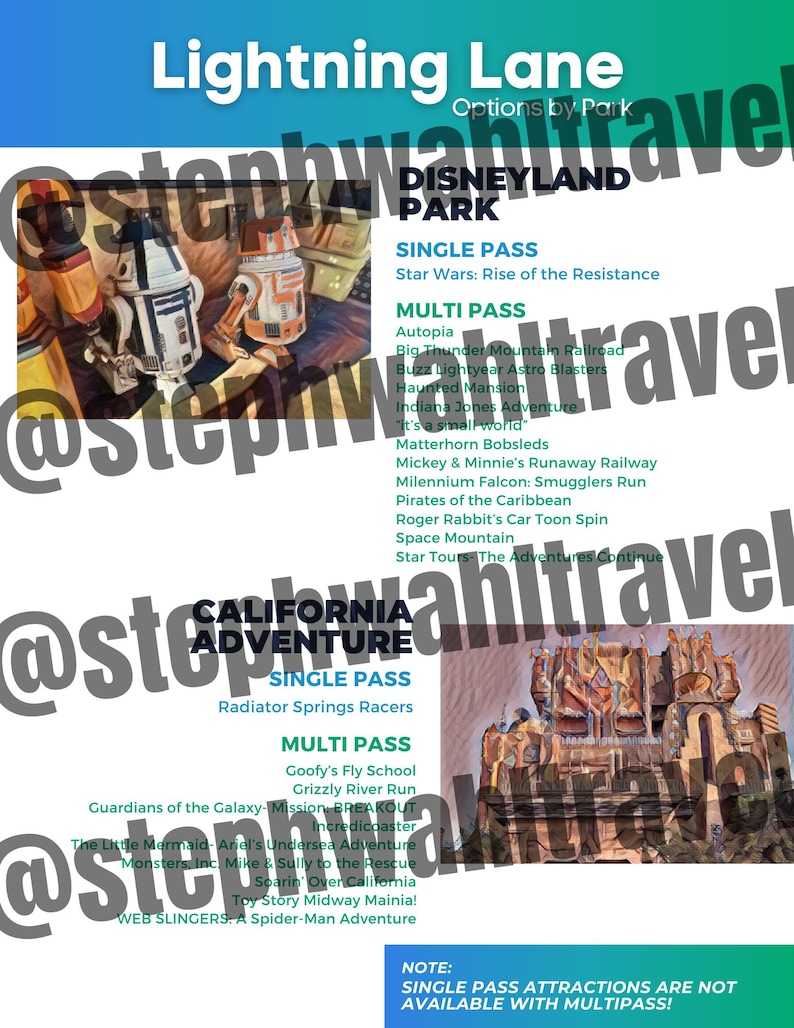 DLR Lightning Lane Info Sheets- Canva Template & PDF, Travel Agents ...