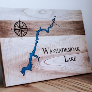 TAVOLA IN EPOXY LAKE, Lago Muskoka, Decorazione per baita in resina, Casa sul lago, Regalo per coppie, Regalo per genitori, Regalo per la mamma, Decorazione per cottage, Mappa della costa