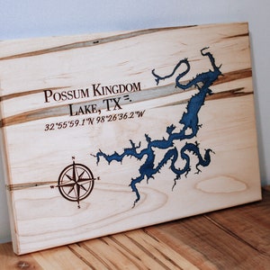 EPOXY LAKE BOARD, serveerplank, hars cabine decor, Lakehouse, cadeau koppels, cadeau ouders, cadeau voor moeder, cottage decor, kustlijn kaart bord