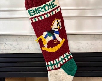 Hand Knit Stocking || Rocking Horse