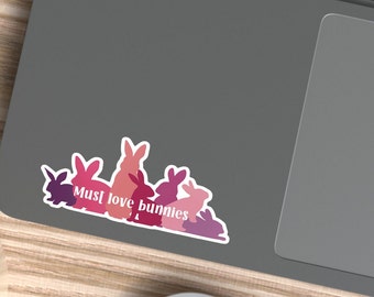 Bunny Vinyl Sticker - Rabbit Sticker for Birthday, Easter & Laptop Decals, Dishwasher Safe