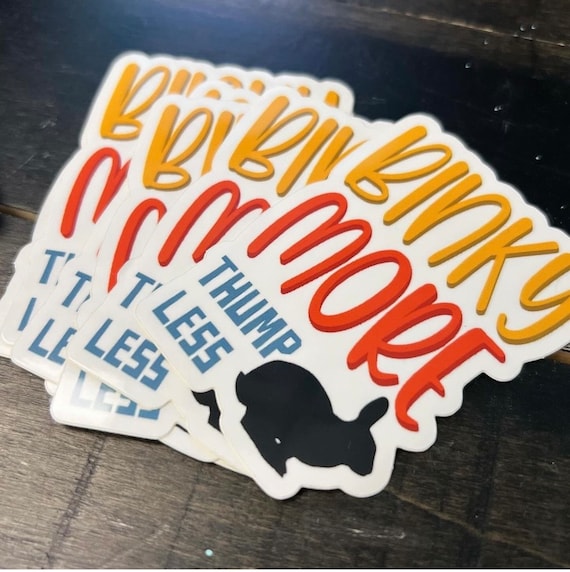 Binky More Thump Less Bunny Sticker: Rabbit Lover Vinyl Decal