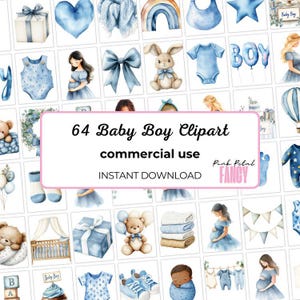 Baby Boy Clip Art, Blues, Watercolor clipart, New Born Baby, Baby Shower, Blue Baby Nursery, Digital Stickers, Scrapbooking, Commercial Use