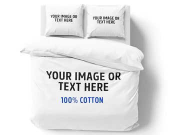 Custom Image Duvet Cover Bedding Set - 100% Cotton