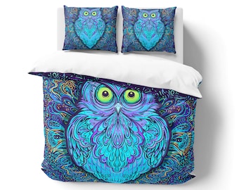 owl queen bedding set