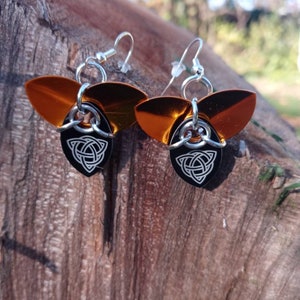 Three petal scalemaile earring