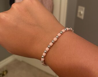 Pink and silver bracelet