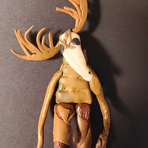 Polymer clay wendigo figure