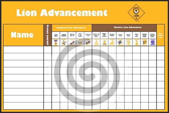 Cub Scout Lion Scout Advancement Chart 