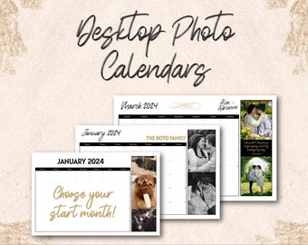 Personalized family photo calendar, Custom 2024 desktop calendar, Calendar with family photos, 11x17 calendar, Photo calendar for 2024