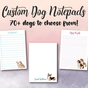 Personalized dog notepad, Dog stationery set, 4x6 dog notepad, 5x7 notepad, Customized dog gift, Birthday gift for dog lover, Dog gift set